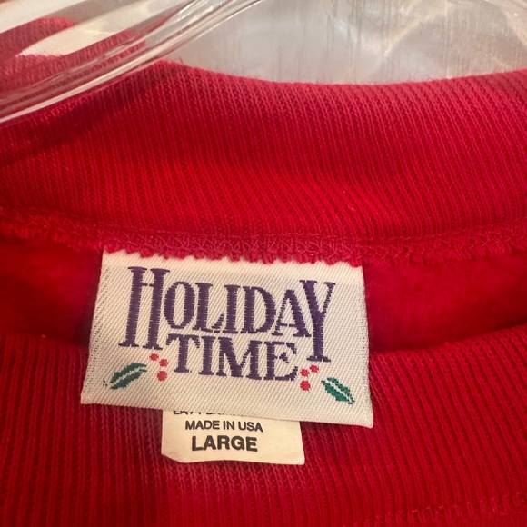 Holiday Time vintage Red Christmas snowman Sweatshirt size large - Picture 2 of 6